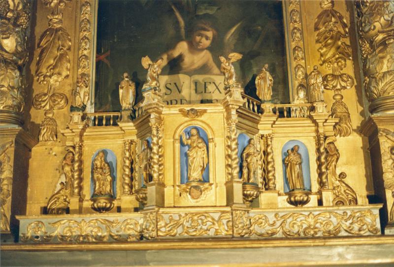 retable, tabernacle du maître-autel, tableau, statuettes