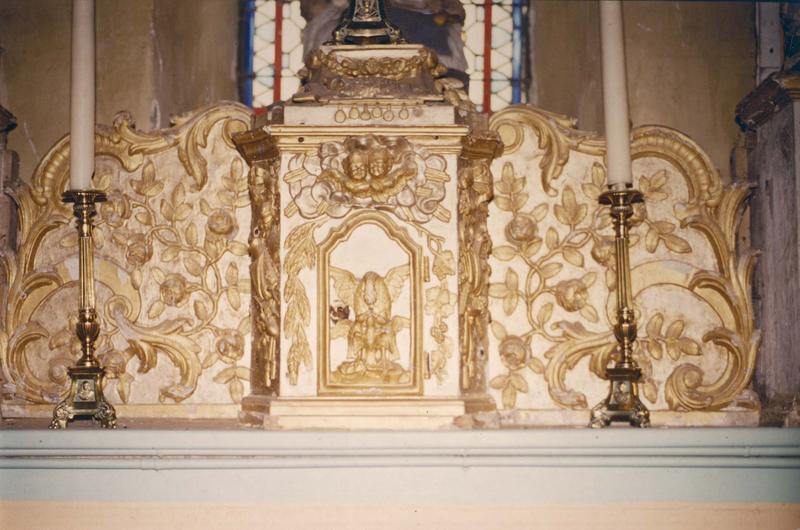 autel, retable, tabernacle, détail