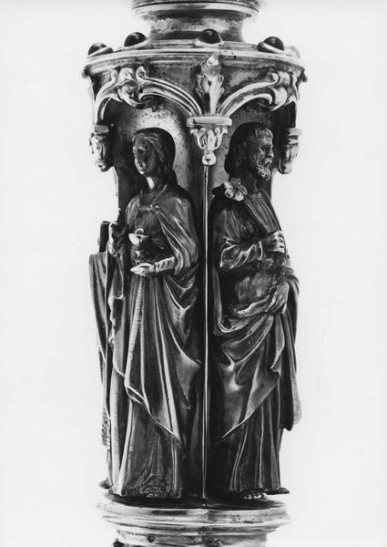 crosse pastorale de monseigneur Lamouroux, deux statuettes