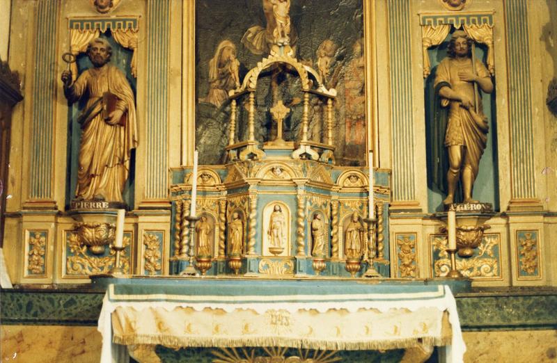 autel, retable, tabernacle, tableau (table d'autel) du maître-autel : la crucifixion