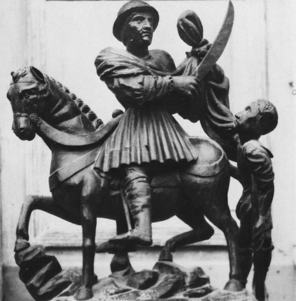 groupe sculpté : la charité de saint Martin