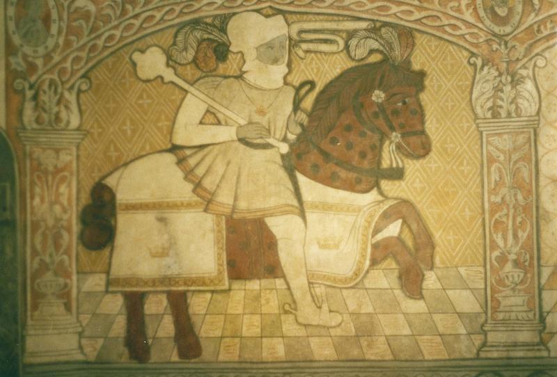 peintures murales : salle des Preux ou de saint Hubert, le première Preux : Arthur