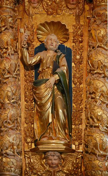 retable du maître-autel, statue : saint Pierre, vue générale