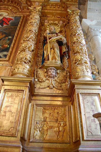 retable du maître-autel, vue partielle, partie droite du retable, statue de saint Paul