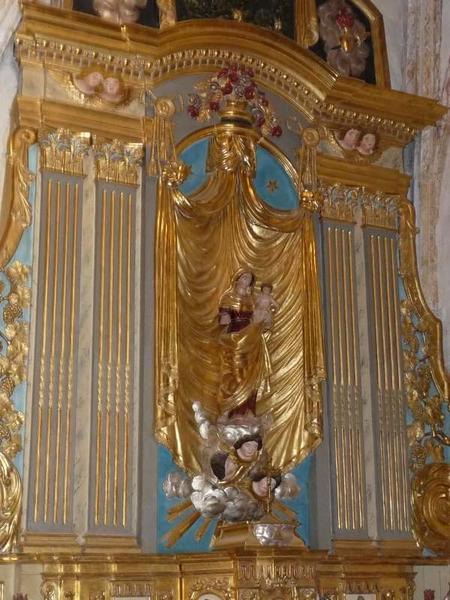 autel de la Vierge ou du Rosaire, détail du retable