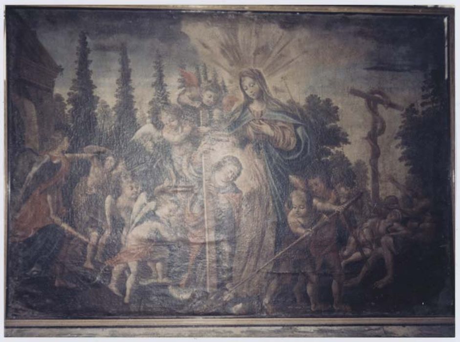 tableau : La Vierge, les anges et le serpent