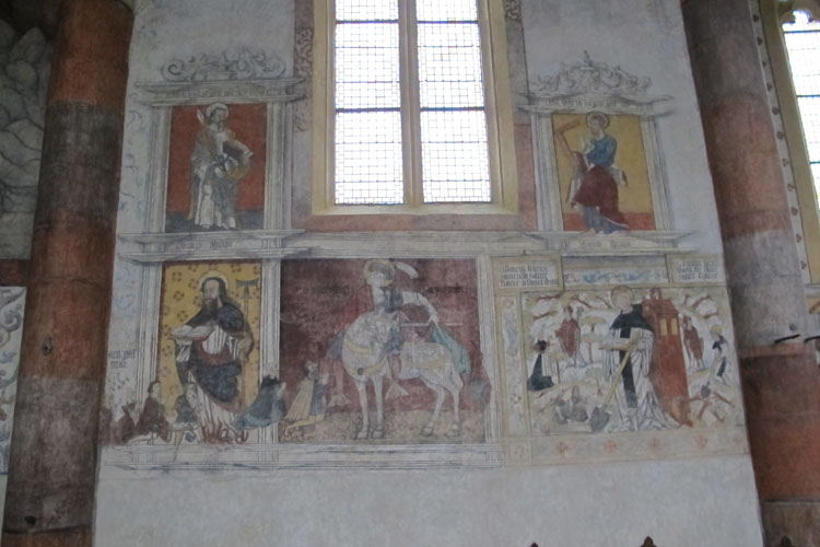 Peinture murale : saint Martin, saint Fiacre et autres saints