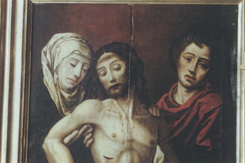 tableau (panneau peint) : la Déposition de croix