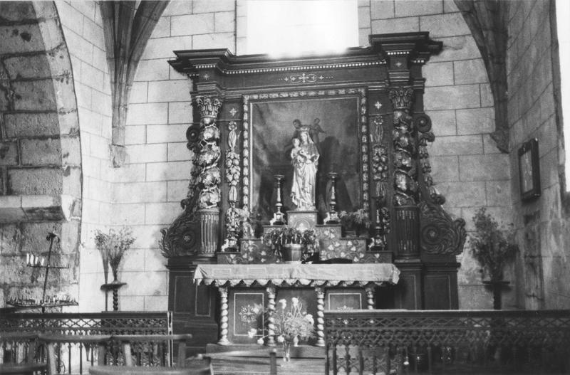 retable de la Vierge et tableau de la Donation du Rosaire