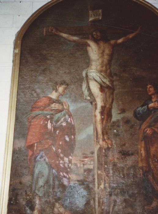 tableau : Crucifixion entourée de Saint Gervais et Saint Protais