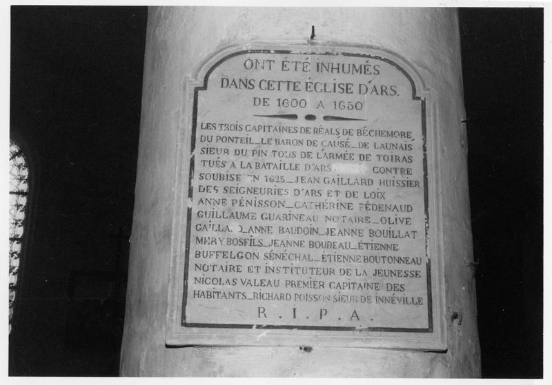 plaque commémorative