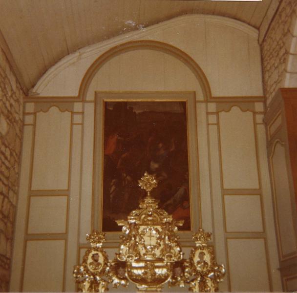 vue supérieure du tabernacle et tableau : Notre-Dame et les saints de l'île d'Oléron, détail