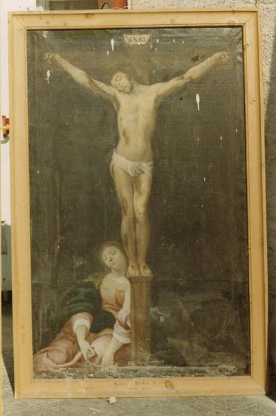 tableau : Christ en croix avec Marie Madeleine