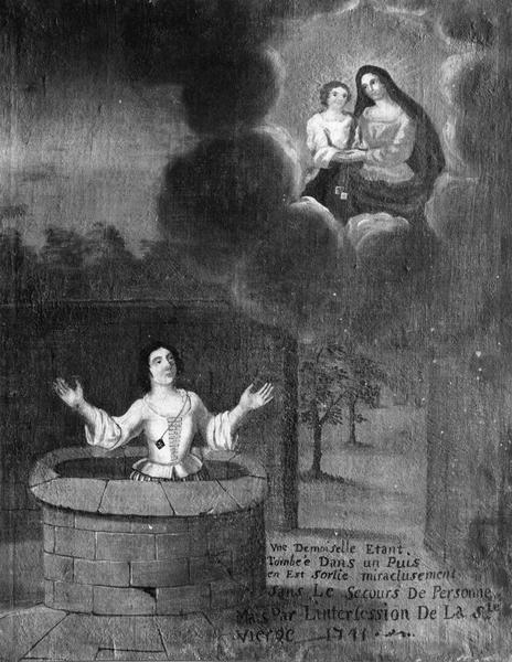 ex-voto, tableau : Miracle de la demoiselle tombée dans le puits