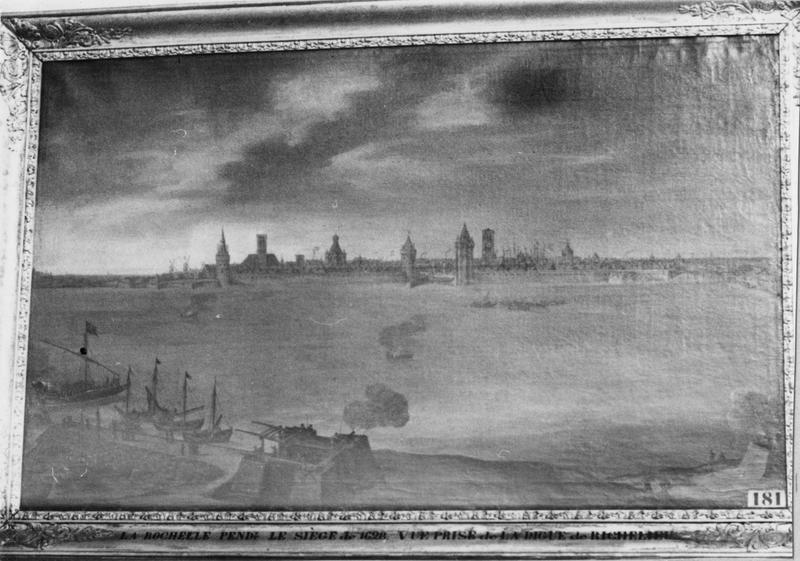 tableau : vue de la place du château de la Rochelle en 1714 - © Ministère de la Culture (France), Médiathèque du patrimoine et de la photographie (objets mobiliers), tous droits réservés