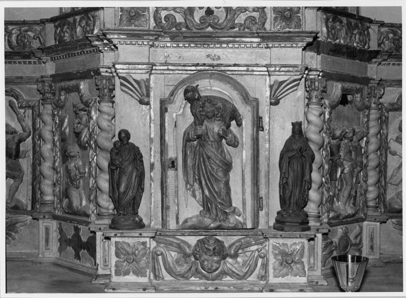 autel, tabernacle, exposition : porte du tabernacle (Bon Pasteur)