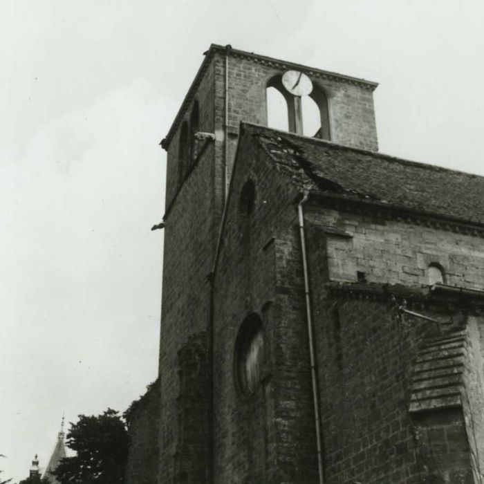 clocher, élévations sud et ouest, vue partielle