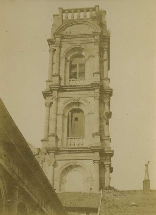 église abbatiale, clocher, élévation nord, vue générale