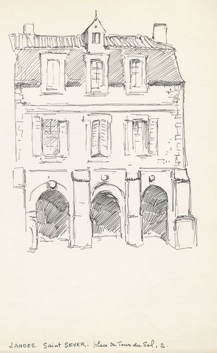 façade sur rue (dessin : encre sur papier)