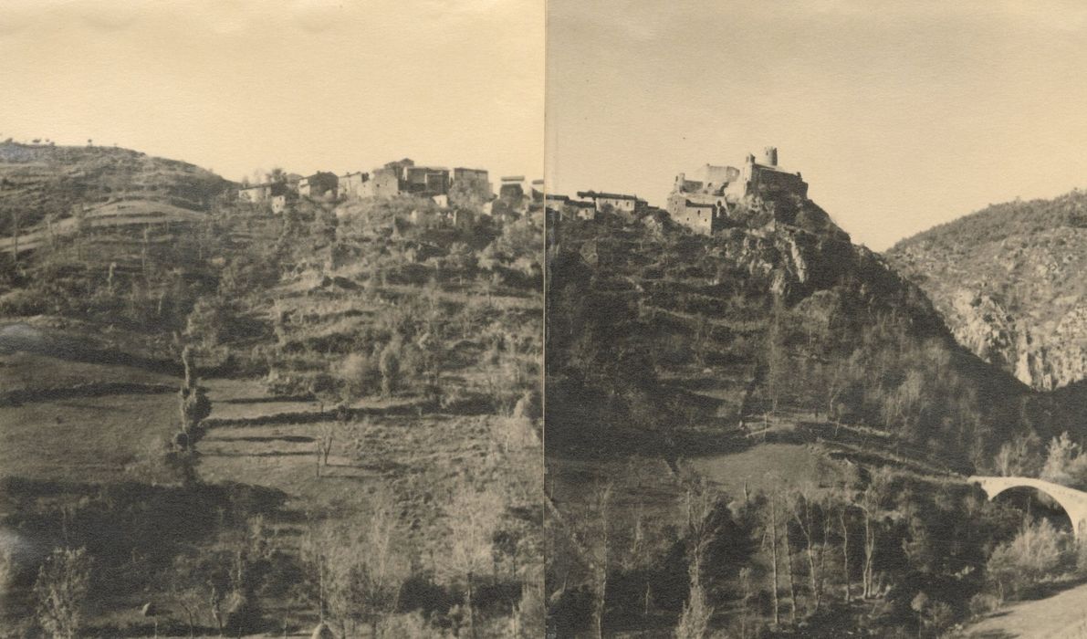 vue générale des ruines du château dans leur environnement