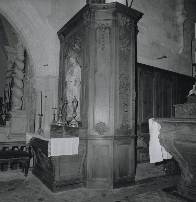 autel, retable latéral nord, statue Sacré-Coeur