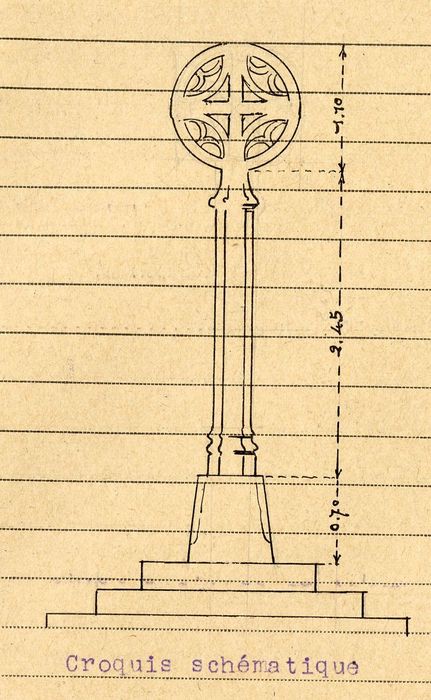 croquis schématique, vue générale (dessin : encre sur papier)