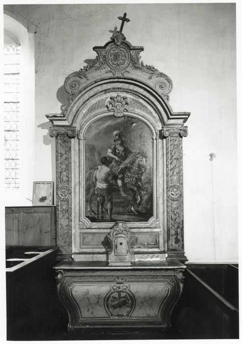 autel, retable, tableau : Charité de saint Martin