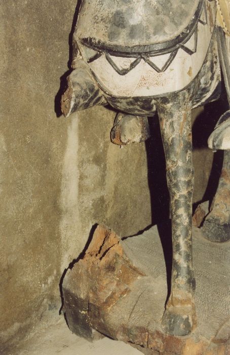 groupe sculpté : Saint Martin partageant son manteau, détail