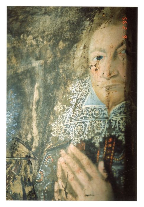 tableau : Résurrection, avec des membres de la famille de Bueil, détail