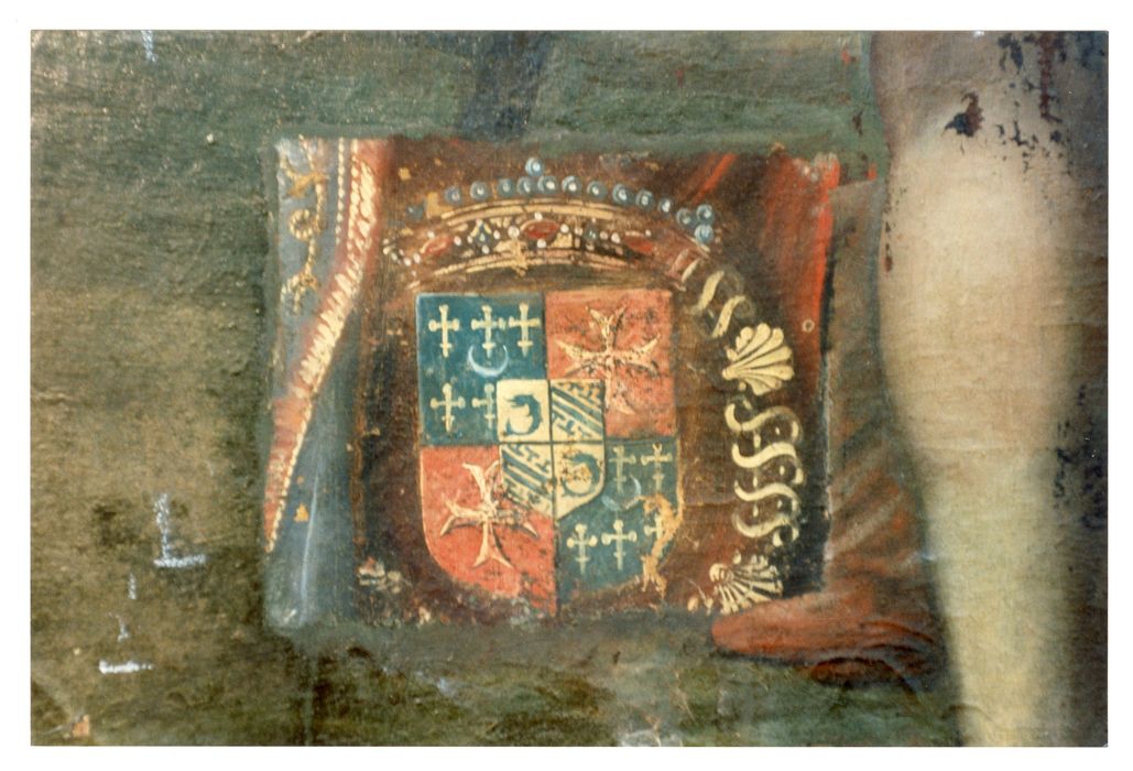 tableau : Résurrection, avec des membres de la famille de Bueil, détail