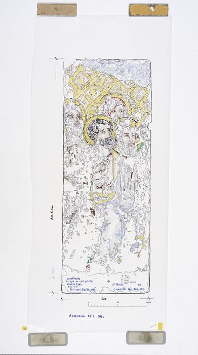 fragment lapidaire de l’ancien jubé : Scène non identifiée (calque)