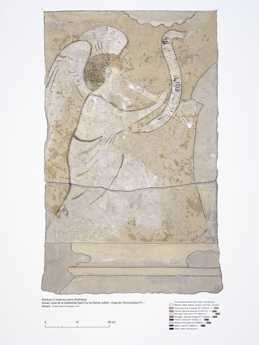 fragment lapidaire de l’ancien jubé : Ange de l’Annonciation (document imprimé)