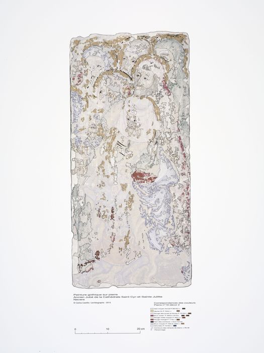 fragment lapidaire de l’ancien jubé : Scène non identifiée (document imprimé)