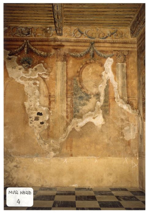 peintures monumentales de la grande salle, vue partielle (mur nord)