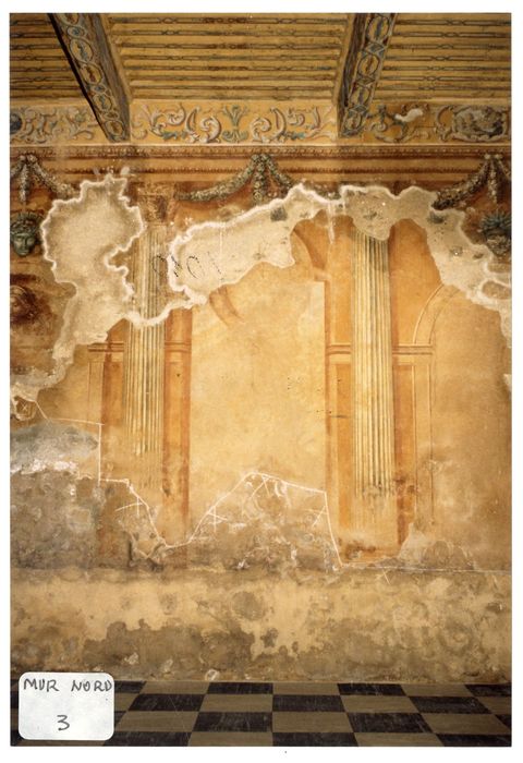 peintures monumentales de la grande salle, vue partielle (mur nord)
