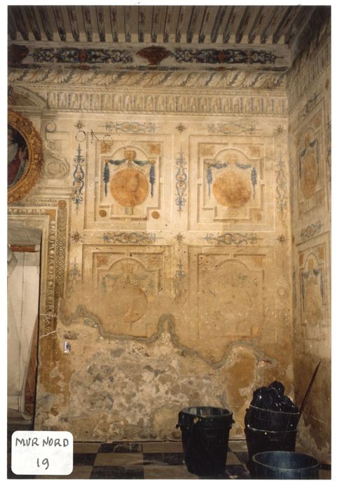 peintures monumentales de la grande salle, vue partielle (mur nord)