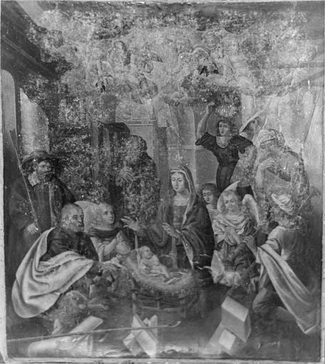 Tableau : 'L'Adoration des bergers', huile sur toile