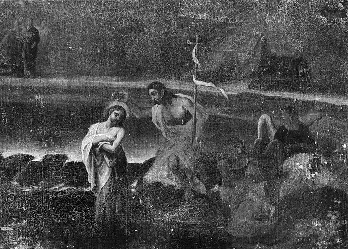 Tableau : 'Le Baptême du Christ', détail de la scène principale, huile sur toile - © Ministère de la Culture (France), Médiathèque du patrimoine et de la photographie (objets mobiliers), tous droits réservés