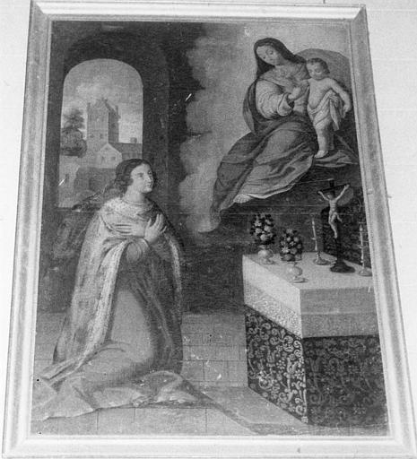 Tableau : 'Apparition de la Vierge à sainte Jeanne de France', huile sur toile - © Ministère de la Culture (France), Médiathèque du patrimoine et de la photographie (objets mobiliers), tous droits réservés