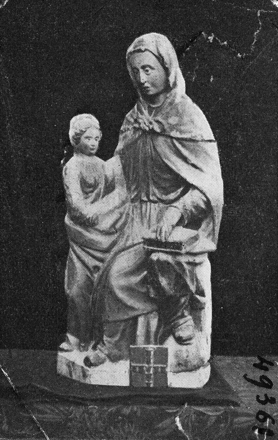 groupe sculpté : Education de la Vierge (l’), vue générale
