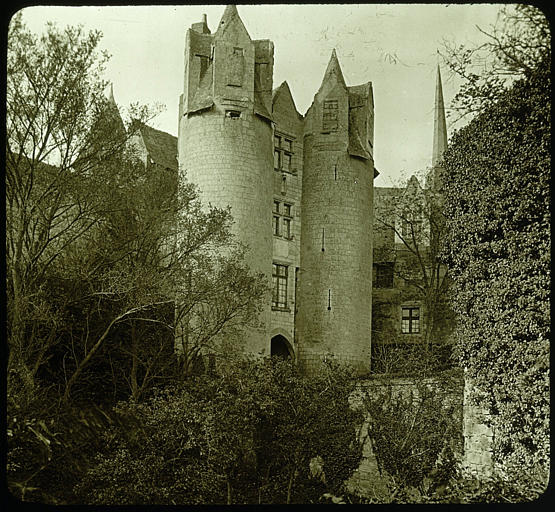 Entrée du Vieux Château : châtelet d'entrée, vue d'ensemble, végétation