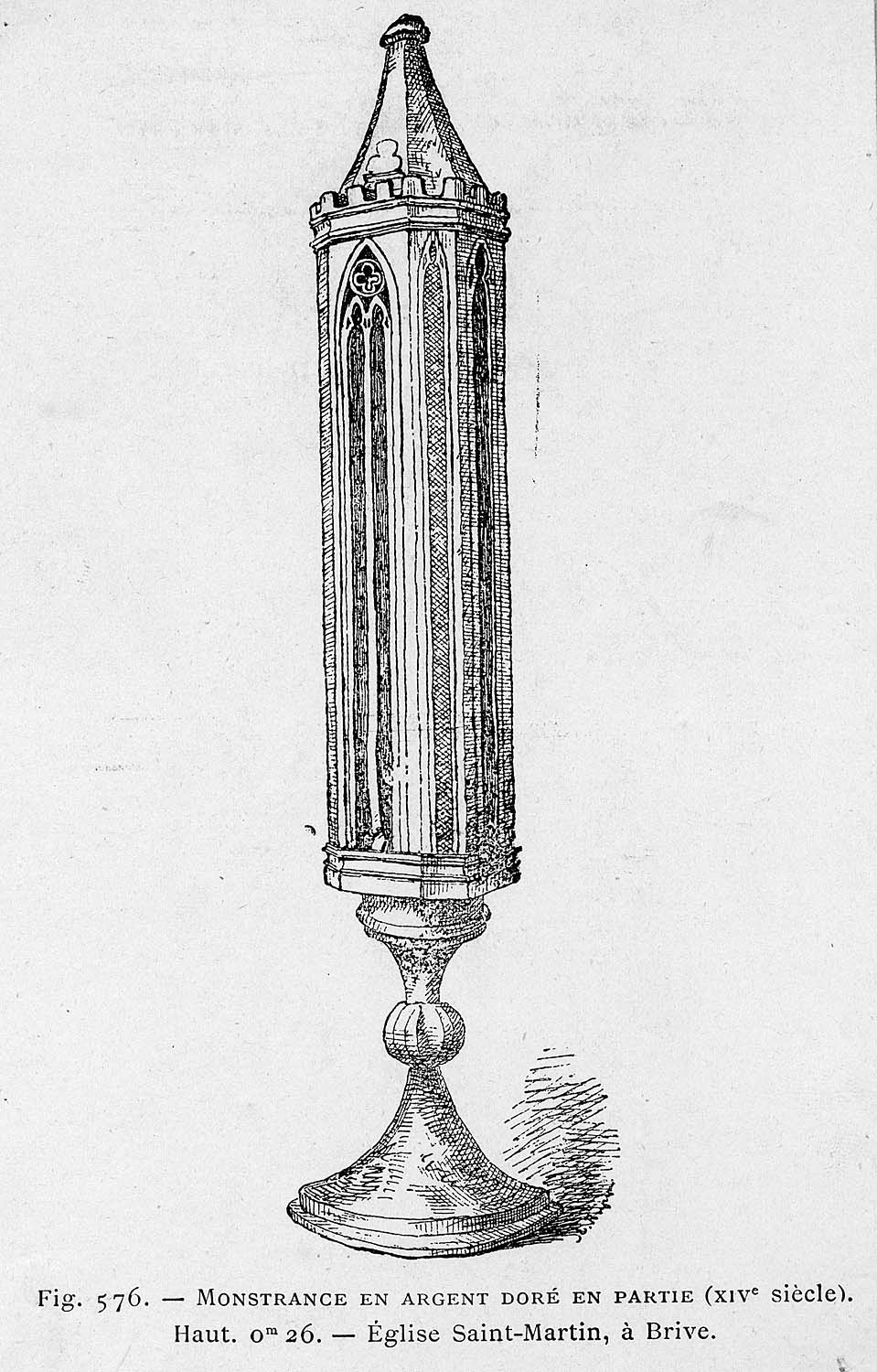 reliquaire-monstrance (reliquaire pédiculé à monstrance en forme de tourelle), vue générale