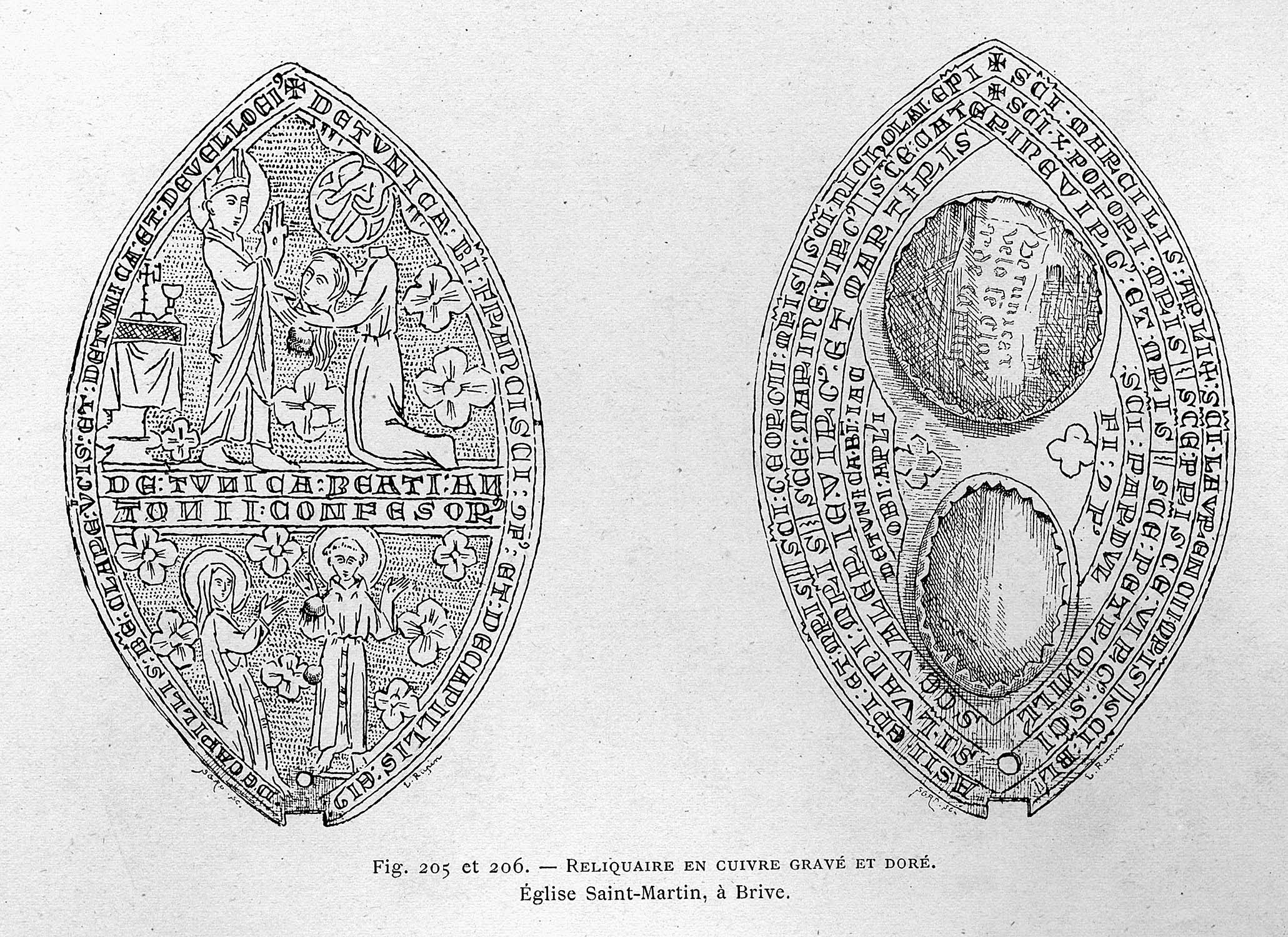 reliquaire-monstrance, dit phylactère de sainte Claire et sainte Valérie, vues générales