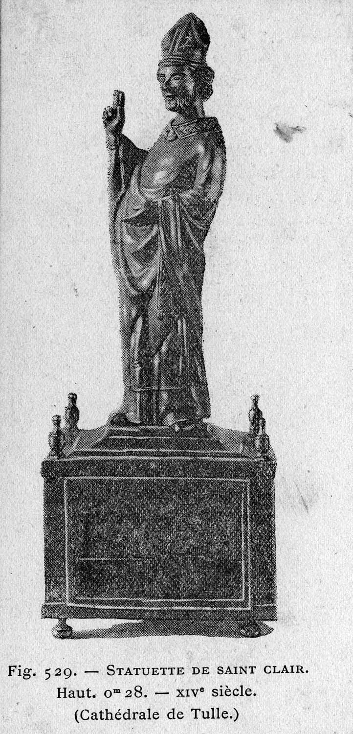 statue (figurine d'applique) : saint Clair, vue générale