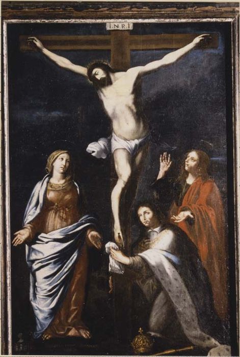 tableau : Calvaire avec un roi de France essuyant les pieds du Christ - © Ministère de la Culture (France), Médiathèque du patrimoine et de la photographie, diffusion RMN-GP