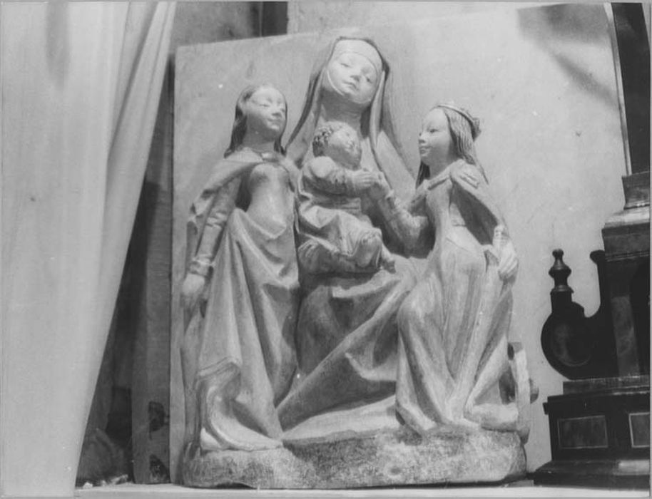 groupe sculpté (statuette) : Mariage mystique de sainte Catherine d'Alexandrie