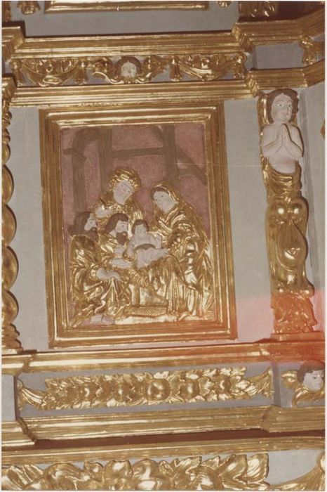 ensemble du maître-autel (autel, 2 gradins, tabernacle, exposition), après restauration