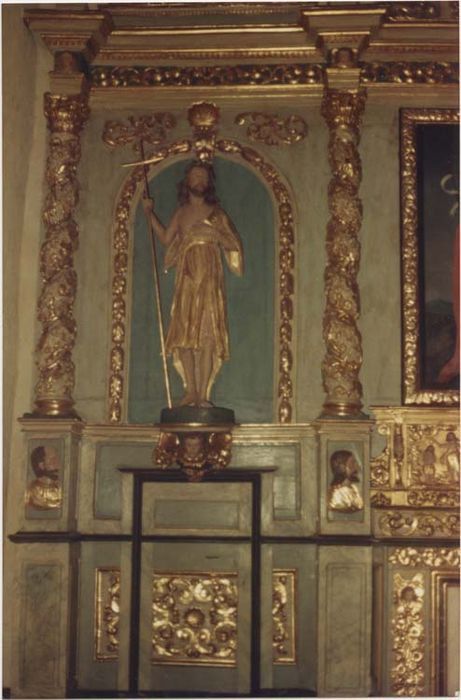 ensemble du maître-autel (autel, gradin, tabernacle, retable, 2 statues, tableau), statue