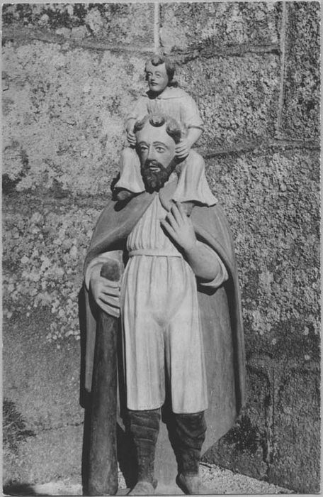statue (petite nature) : saint Christophe et l'Enfant Jésus