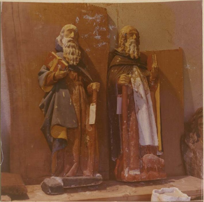 statuette : saint Antoine abbé et saint évêque, dit saint Blaise